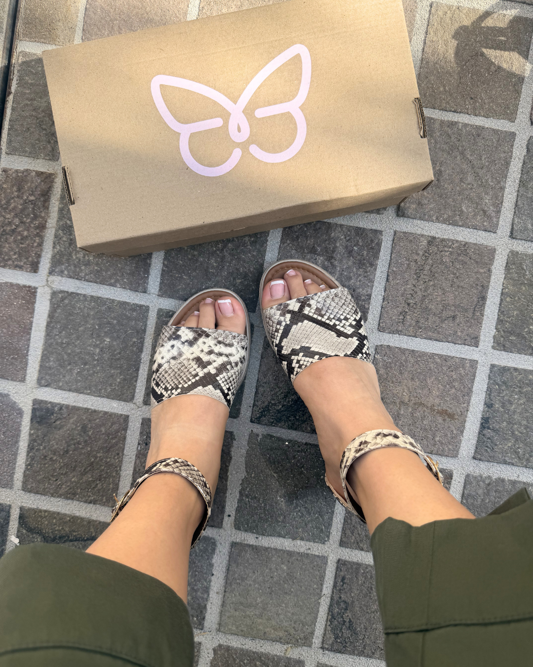 671DF Sandalia Sintético Estampado Beige