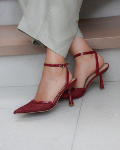 272AR Zapatilla Sintético Malla Vino