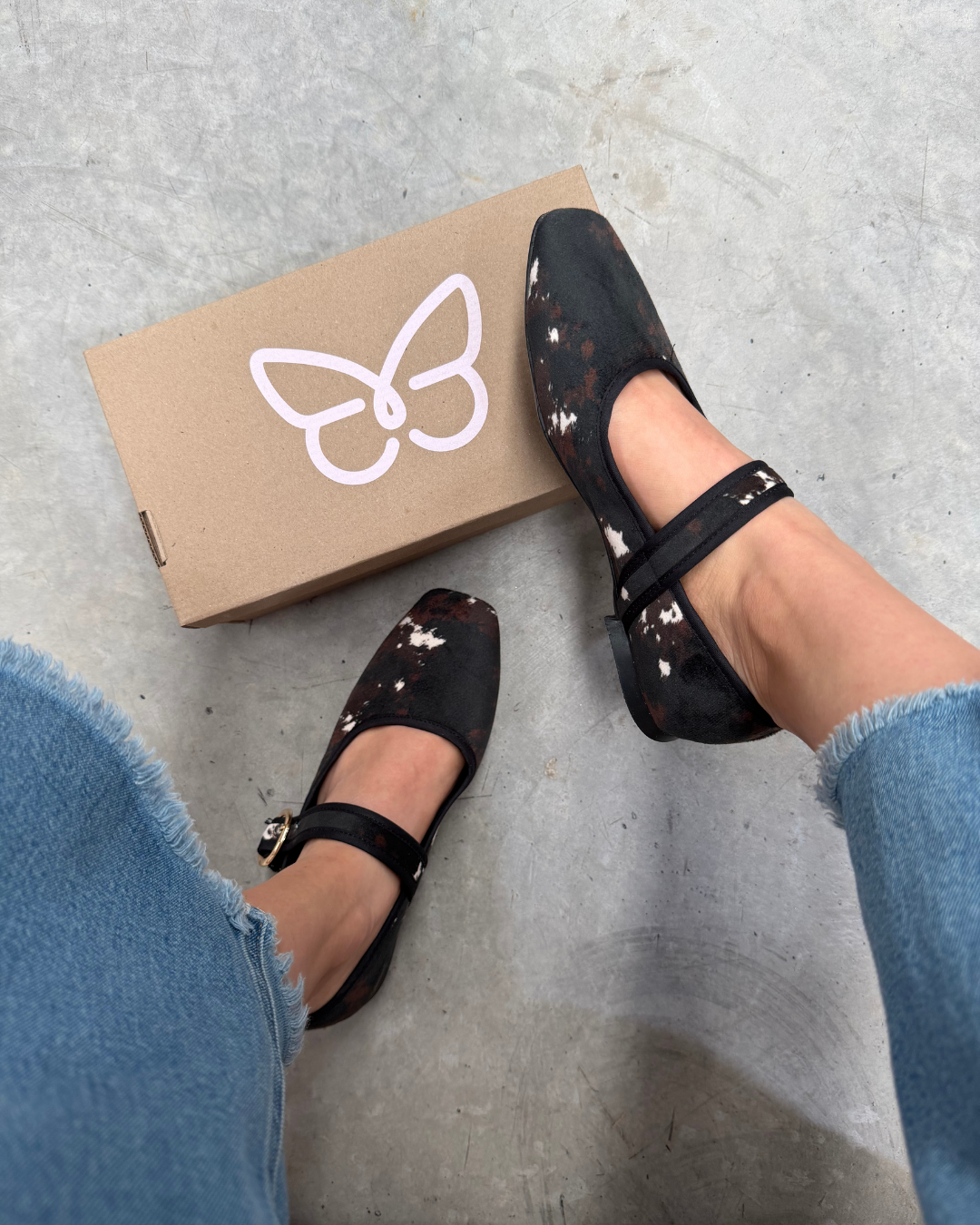 4070 Zapato Casual Terciopelo Estampado Negro / Café