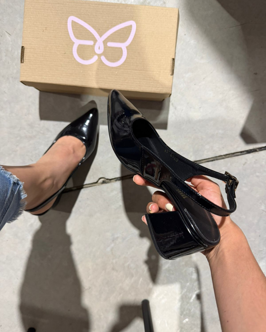 852R Zapatilla Sintético Charol Negro