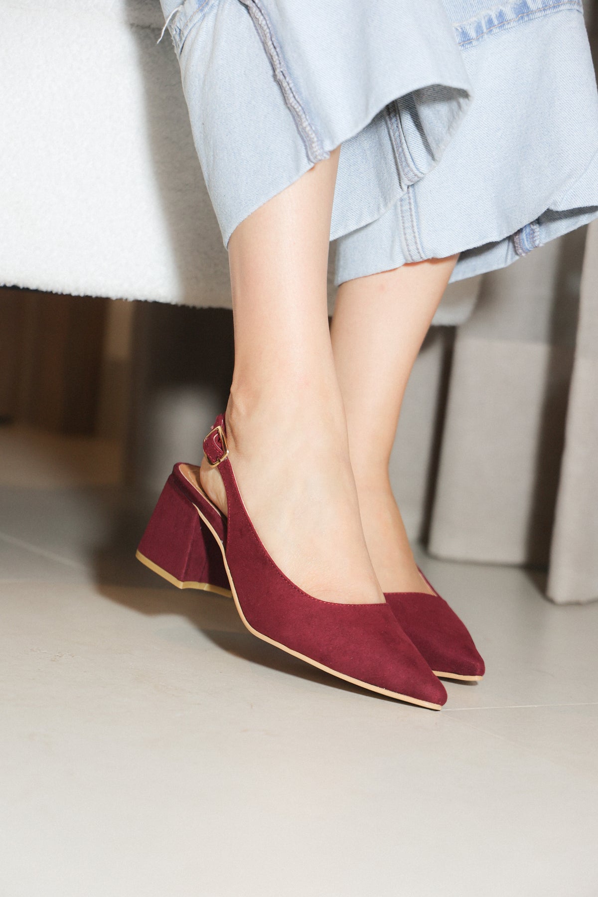 852R Zapatilla Sintético Durazno Burgundy