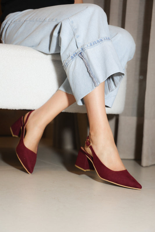 852R Zapatilla Sintético Durazno Burgundy