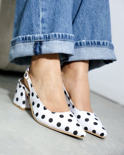 852R Lunares Vintage Polka Blanco/Negro