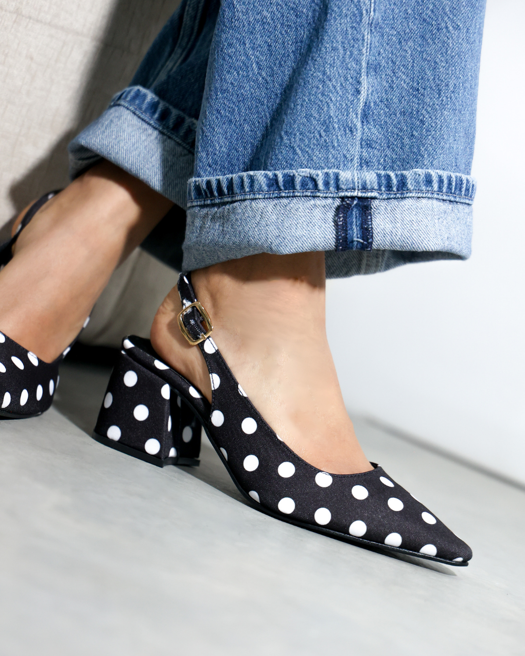 852R Lunares Vintage Polka Negro/Blanco