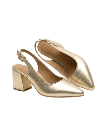 852R Zapatilla Sintético Napa Metálica Oro Inglés