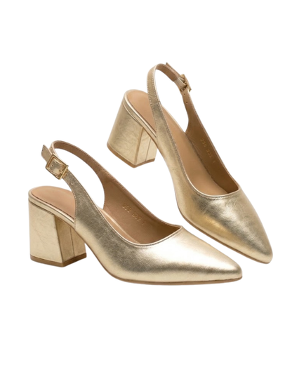 852R Zapatilla Sintético Napa Metálica Oro Inglés