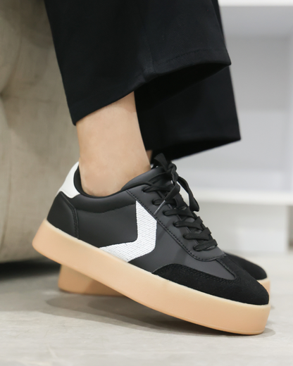 133I Tenis Casual Sintético Negro/Blanco/Gamuza Negro