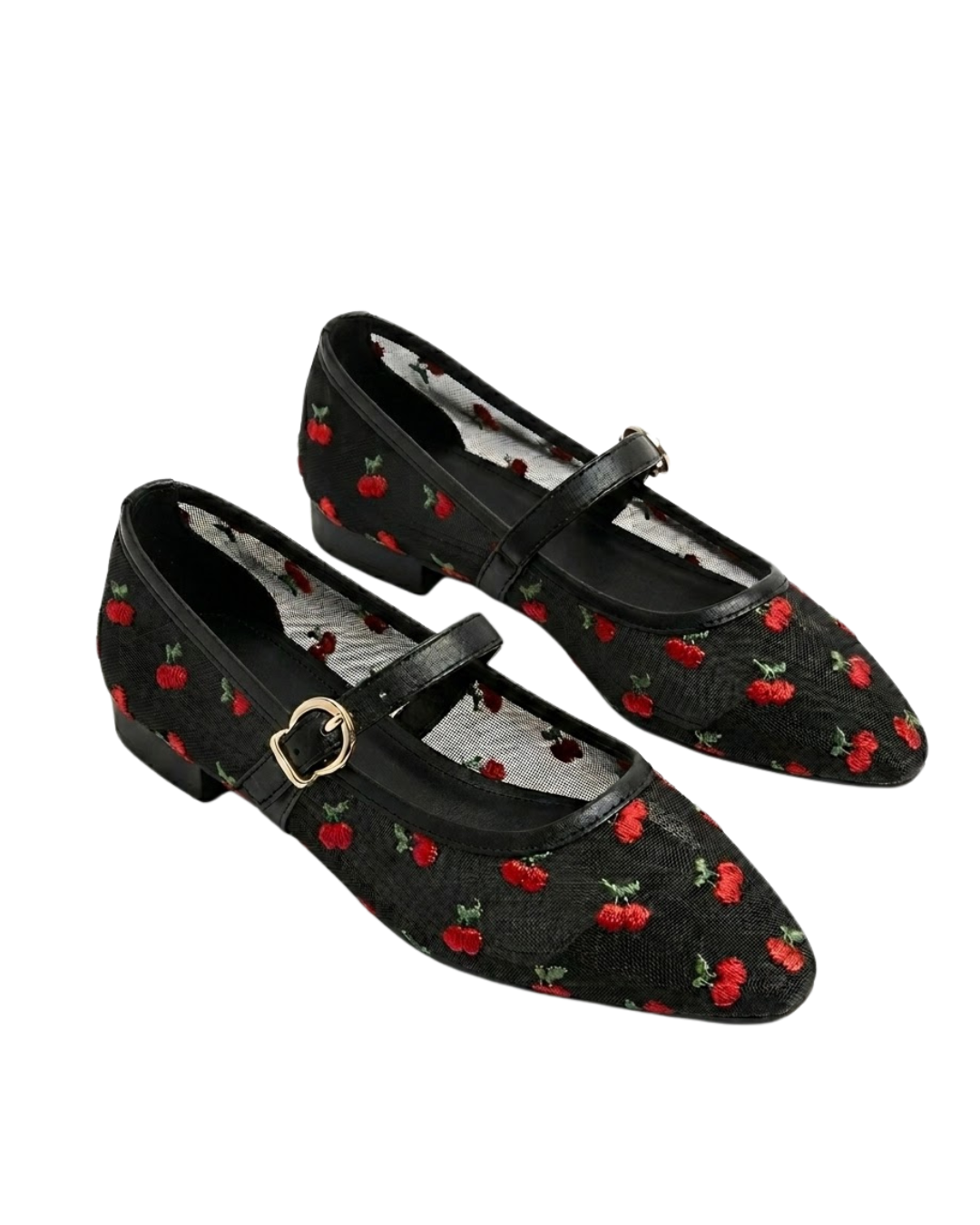 16028 Casual Sintético Encaje Mesh Cherry Negro