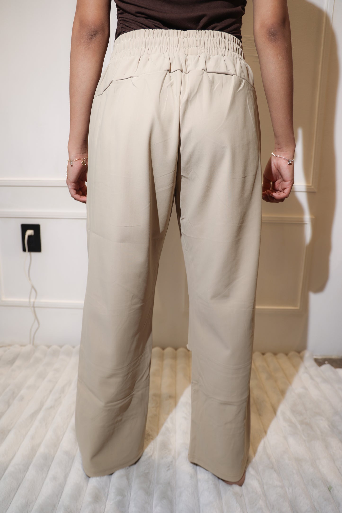 1850 pantalon holgado liso beige