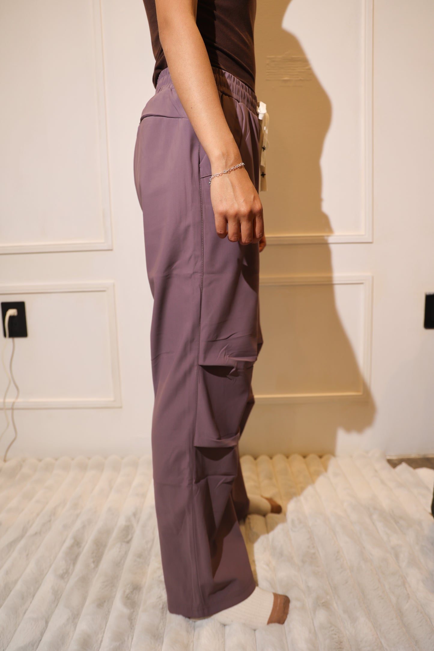1850 pantalon holgado liso morado