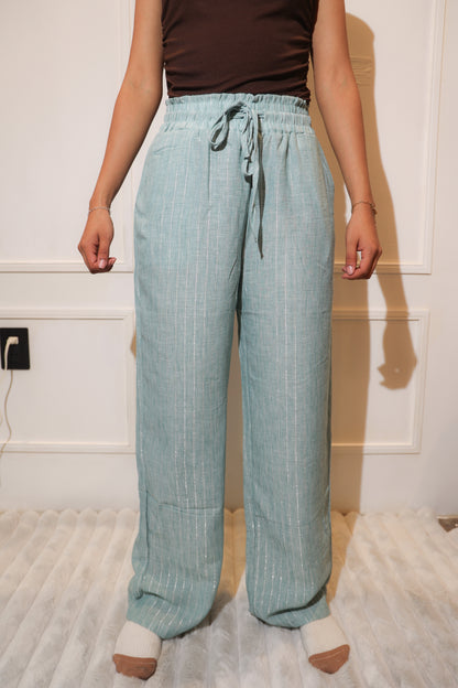 1873 pantalon con rayas azul aqua tela fresca