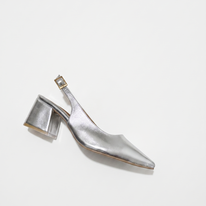 852R Zapatilla Sintético Napa Metálica Plata