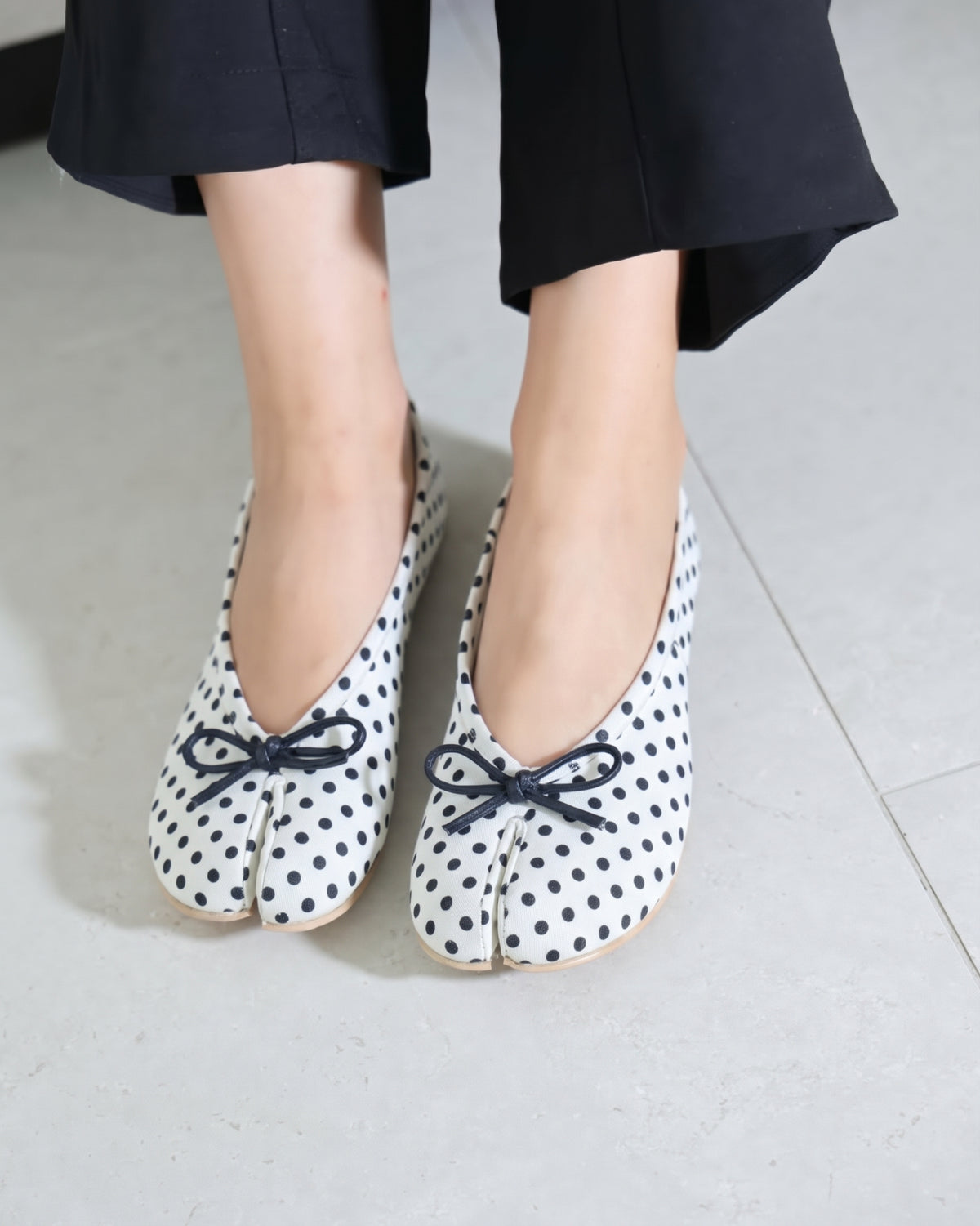 4800R Tabbis Casual Sintetico Textil Mini Lunares Blanco/Negro