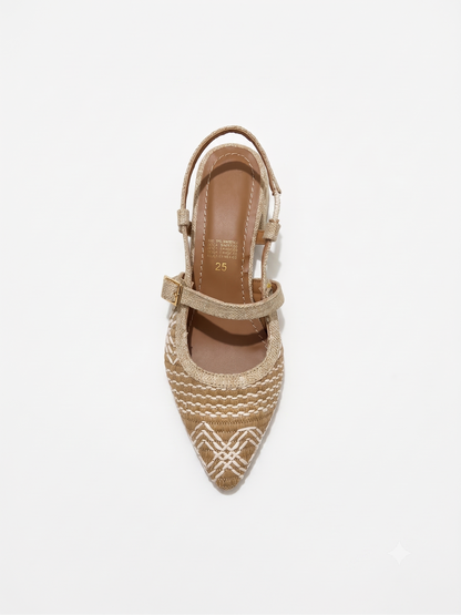 2503R Zapatilla Textil Café/Curri Natural