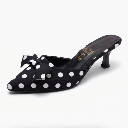 1857R Zapatilla Textil Puntos Negro/Blanco