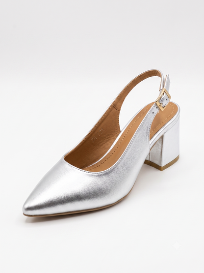 852R Zapatilla Sintético Napa Metálica Plata