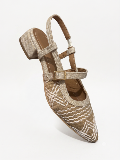 2503R Zapatilla Textil Café/Curri Natural