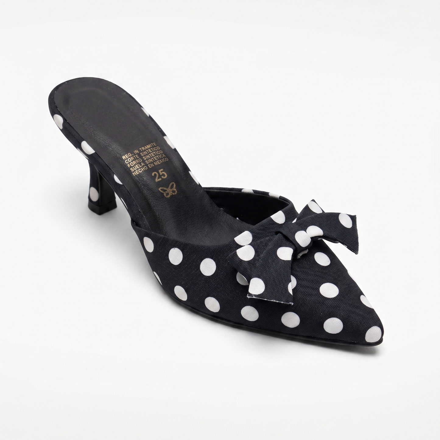 1857R Zapatilla Textil Puntos Negro/Blanco