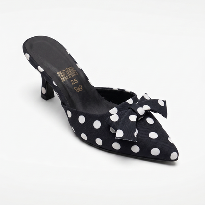 1857R Zapatilla Textil Puntos Negro/Blanco