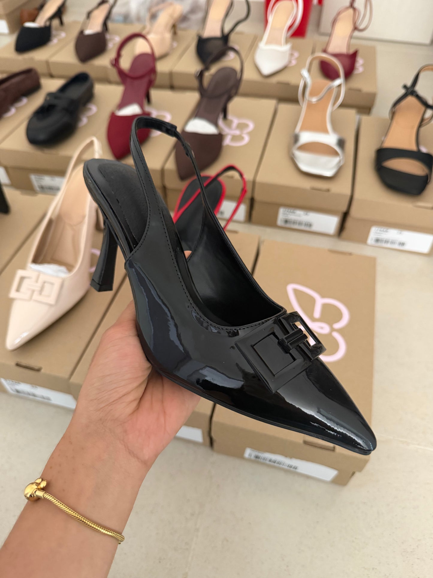 274AR Zapatilla Sintético Charol Negro