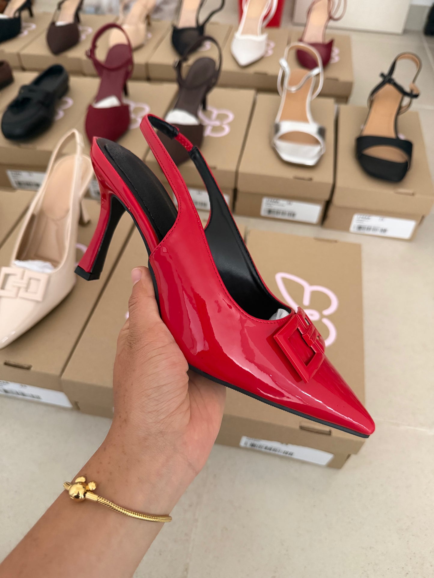 274AR Zapatilla Sintético Charol Rojo