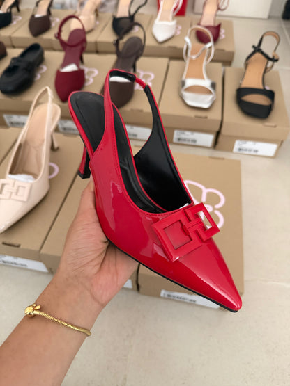 274AR Zapatilla Sintético Charol Rojo
