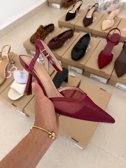 272AR Zapatilla Sintético Malla Vino