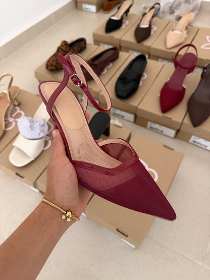 272AR Zapatilla Sintético Malla Vino