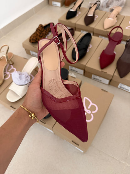 272AR Zapatilla Sintético Malla Vino