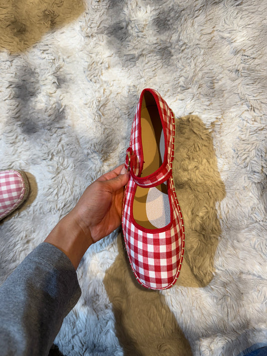 238AR Casual Textil Cuadros Rojo