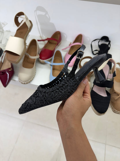 266AR Zapatilla Sintético Yute Negro