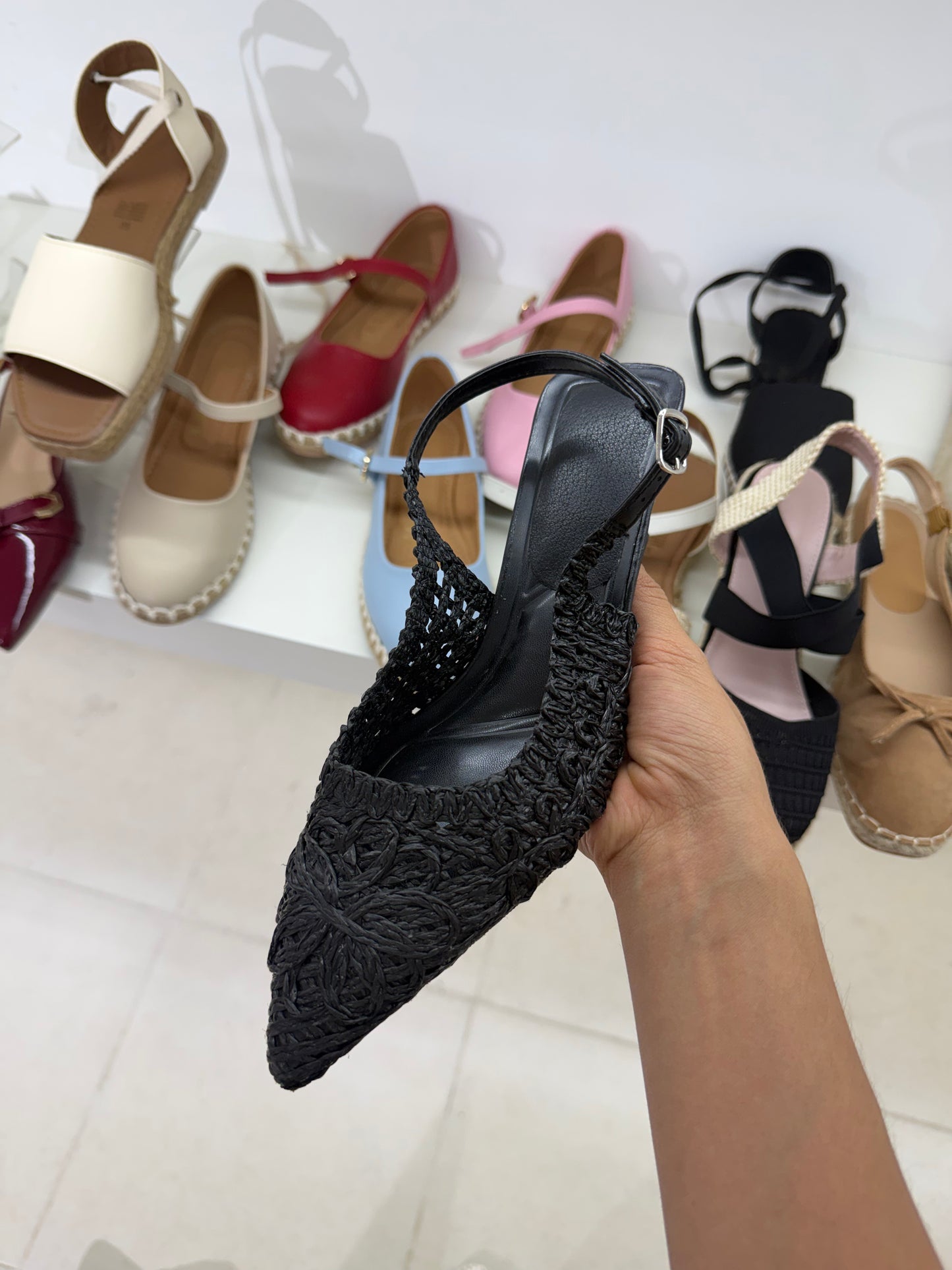 266AR Zapatilla Sintético Yute Negro