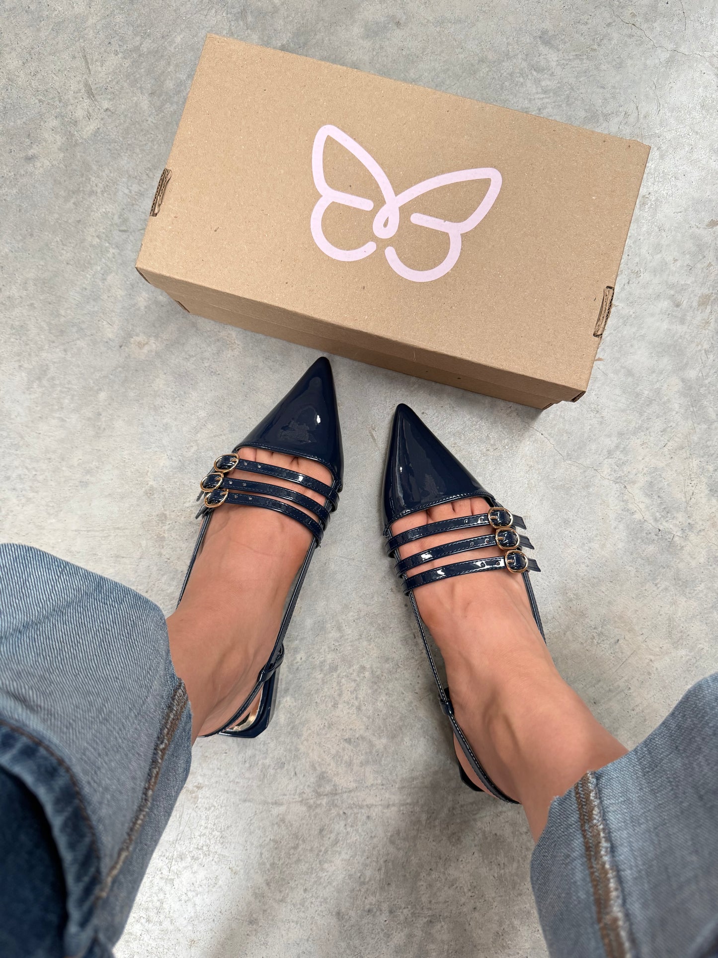 1507 Zapatilla Sintético Charol Marino
