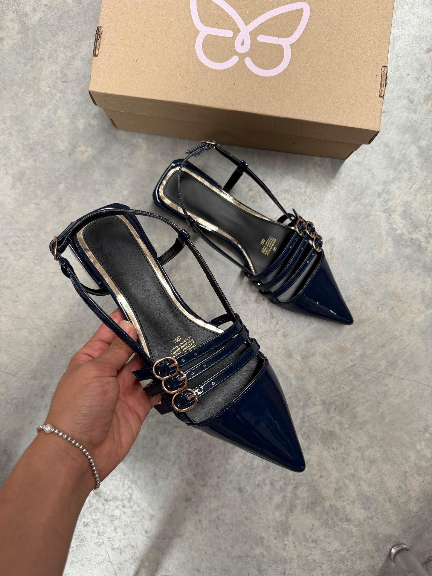 1507 Zapatilla Sintético Charol Marino