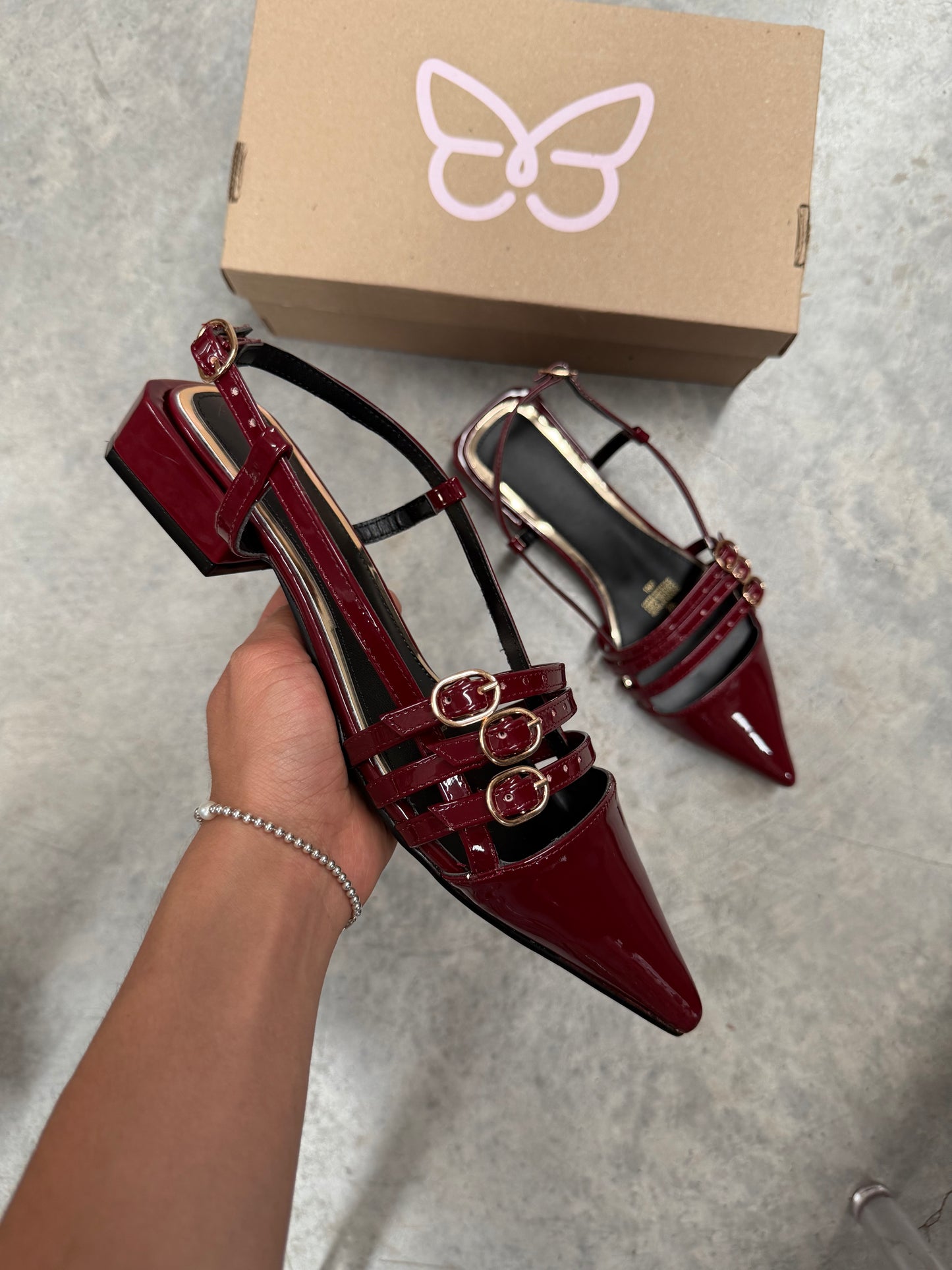 1507 Zapatilla Sintético Charol Vino
