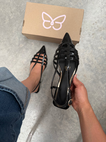 1508L Zapatilla Sintético Charol Negro