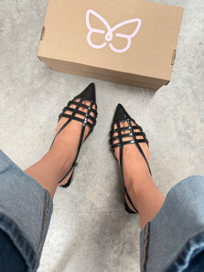 1508L Zapatilla Sintético Charol Negro