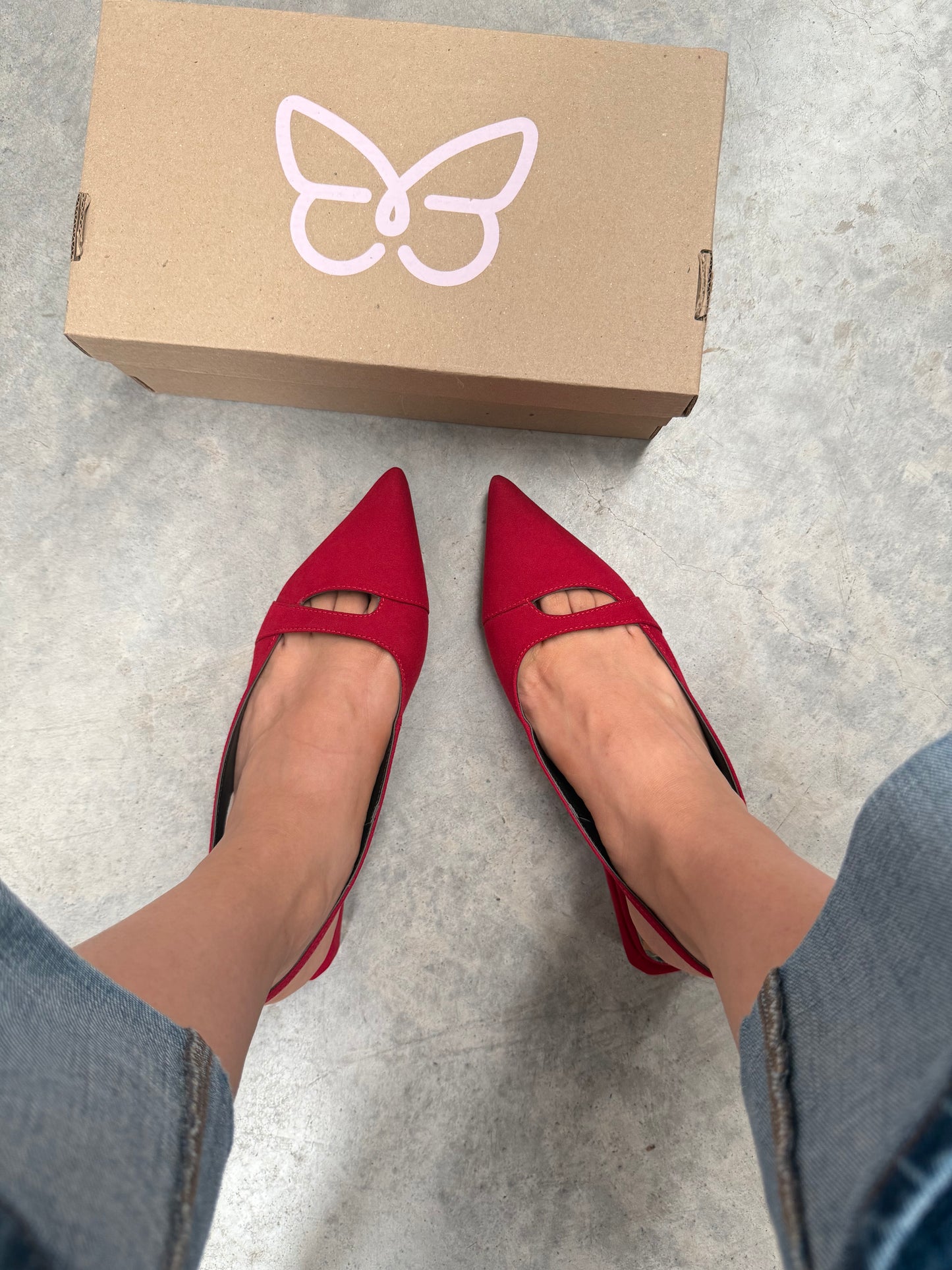 1509 Zapatilla Sintético Durazno Rojo