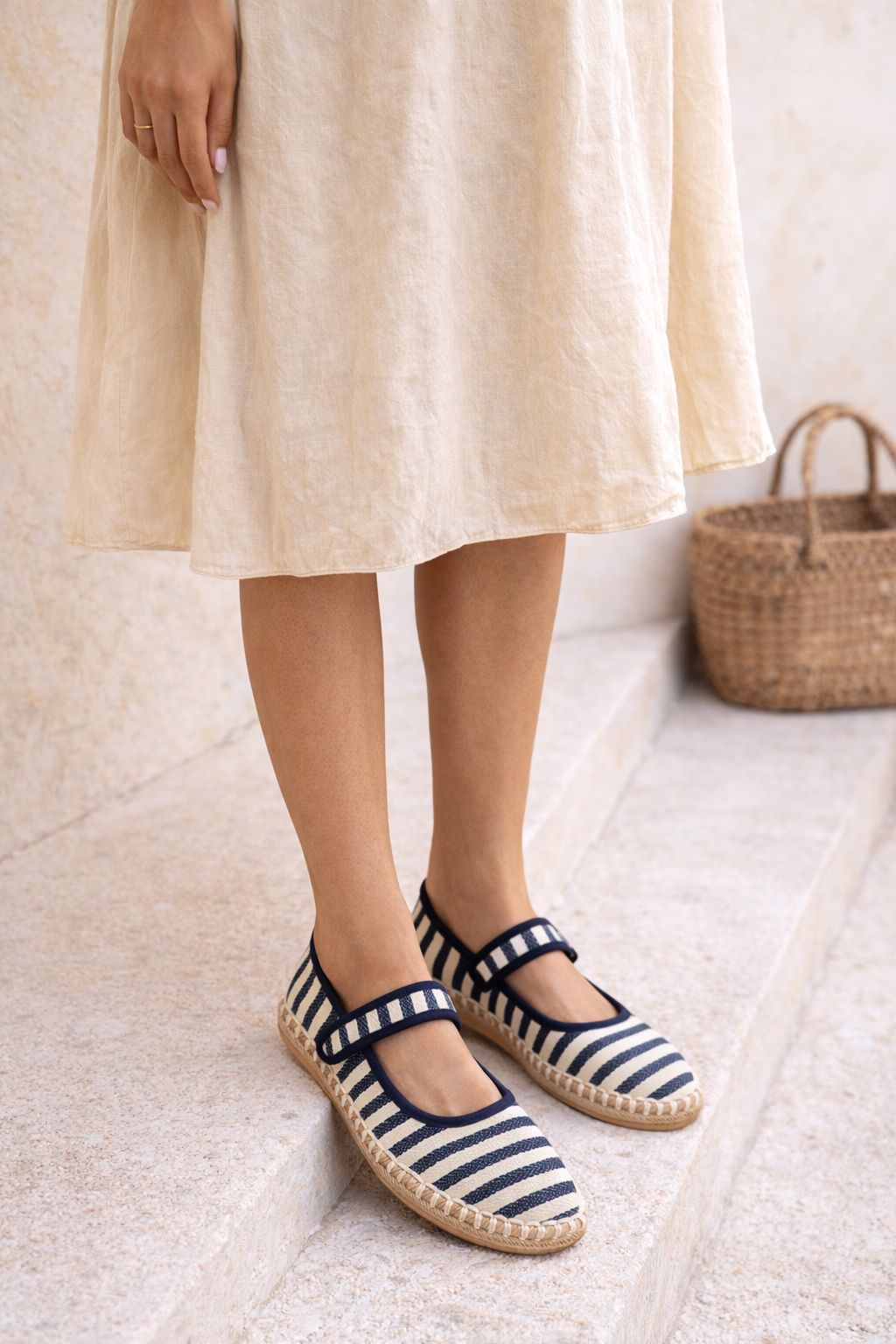 2200R Casual Textil Rayas Marino/Beige