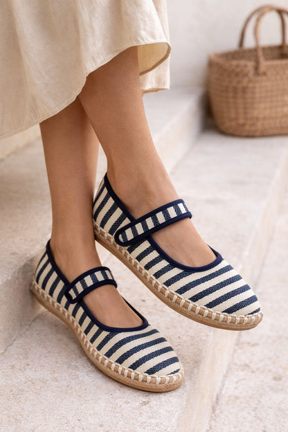 2200R Casual Textil Rayas Marino/Beige