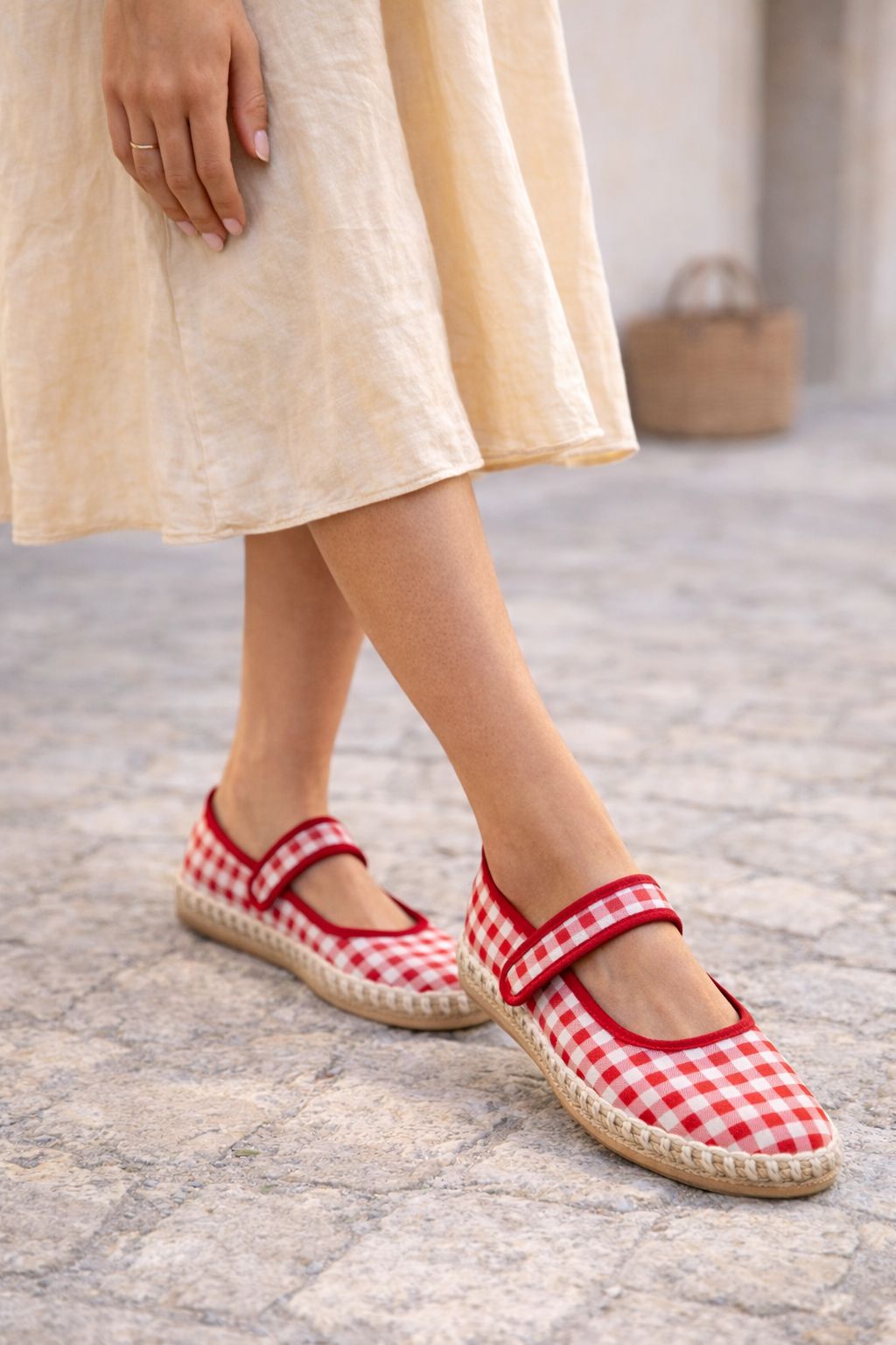 2200R Casual Textil Lona Cuadros Rojo