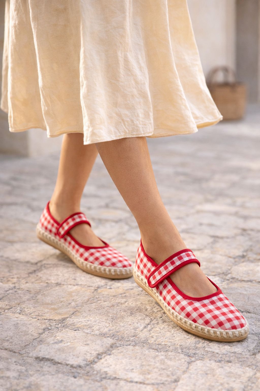 2200R Casual Textil Lona Cuadros Rojo