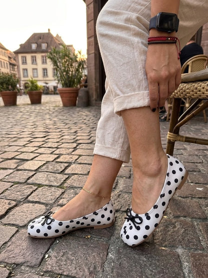 4800R Casual Sintético Lunares Vintage Polka Blanco/Negro