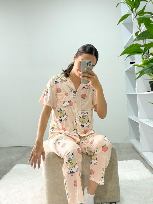 Z1001 Pijama 2 Piezas Durazno