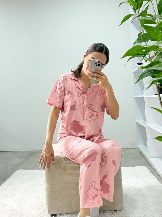 Z1006 Pijama 2 Piezas Rosa