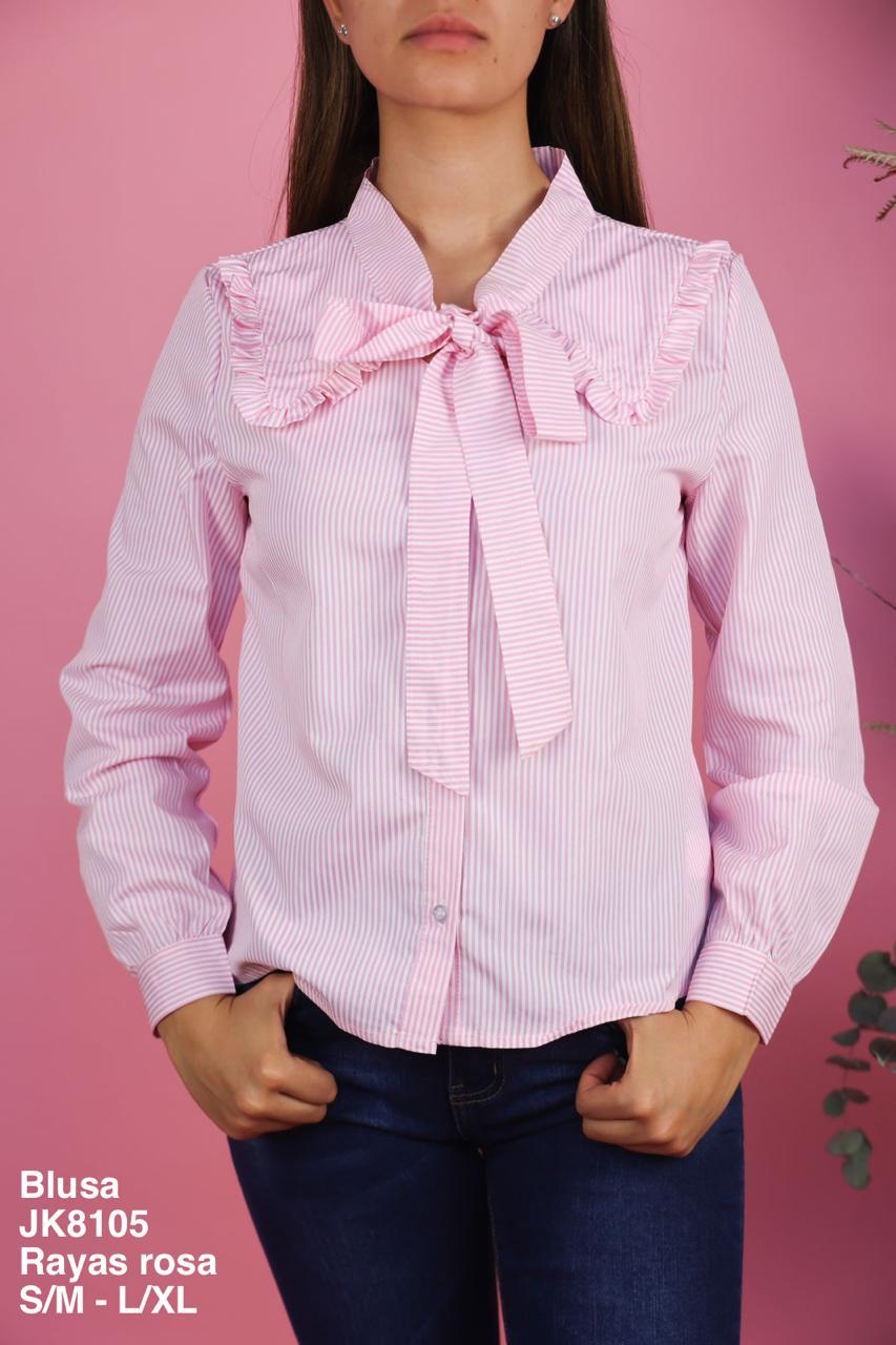 JK8105 Blusa Rayas Rosa - Mayoreo Calzado AndyROPA