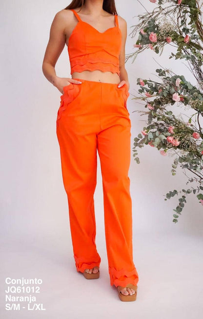 JQ61012 Conjunto Naranja - Mayoreo Calzado AndyROPA