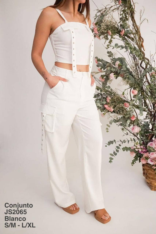 JS2065 Conjunto Blanco - Mayoreo Calzado AndyROPA