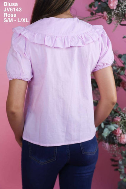 JV6143 Blusa Rosa - Mayoreo Calzado AndyROPA