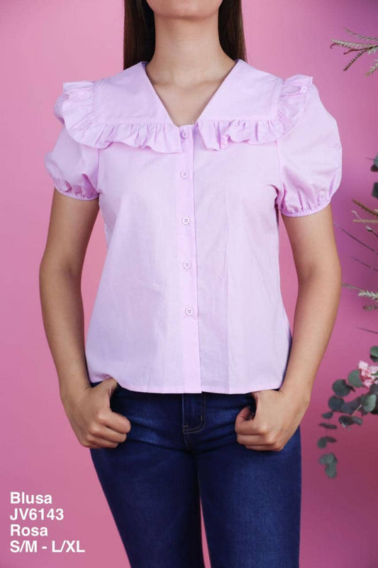 JV6143 Blusa Rosa - Mayoreo Calzado AndyROPA